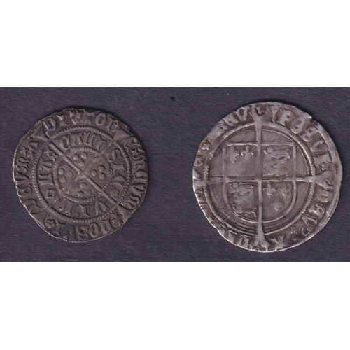 83 - A pair of UK silver hammered ½ Groat for Henry VI & Henry VIII, coins in poor to fine condition