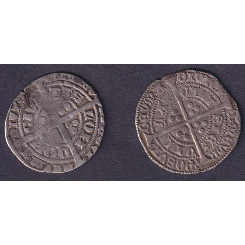 84 - A pair of UK silver hammered Groats for Edward III & Henry VI, coins in poor to good condition