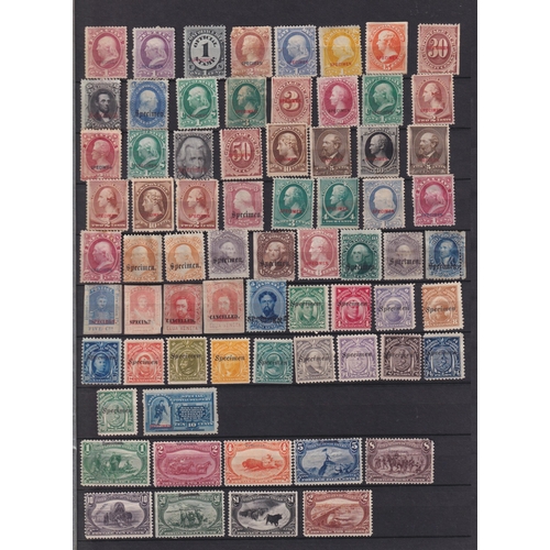 1133 - Accumulation of 50 mint (unused) early issues o/pt Specimen, incl Lincoln 15c, Washington 10c and 24... 