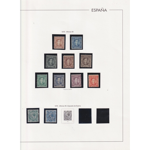 386 - A mint and used Spanish stamp collection in x8 pre-printed albums from 1850 to 2012, mainly mid-mode... 