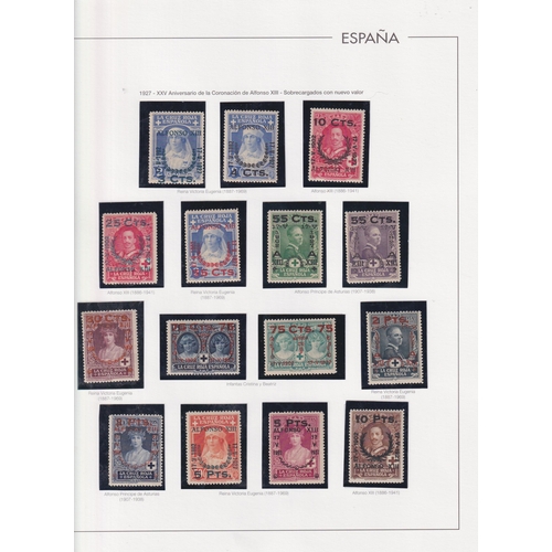 386 - A mint and used Spanish stamp collection in x8 pre-printed albums from 1850 to 2012, mainly mid-mode... 