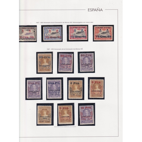 386 - A mint and used Spanish stamp collection in x8 pre-printed albums from 1850 to 2012, mainly mid-mode... 