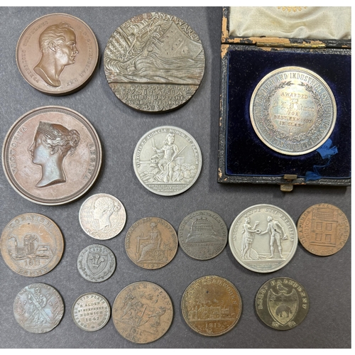 137 - An accumulation of x70+ UK and European Tokens, Coronation medals and Medallions mainly from the 19t... 