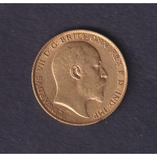 170 - UK 1906 gold half Sovereign, in good condition