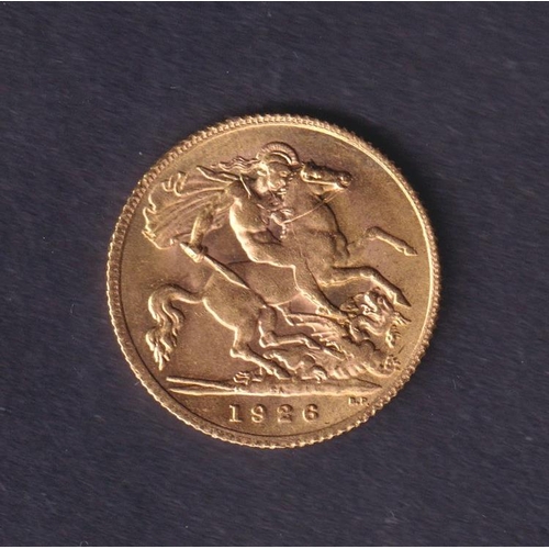 183 - UK 1926 gold half Sovereign, South Africa Mint, in good condition