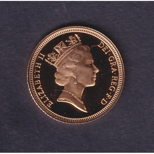 196 - UK 1996 gold half Proof Sovereign, boxed with CoA