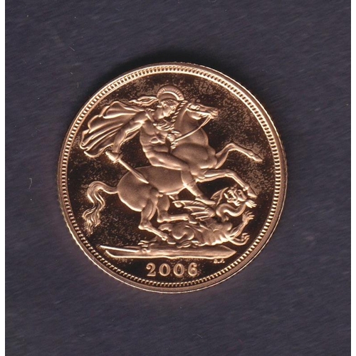 205 - UK 2006 gold full Proof Sovereign, boxed with CoA