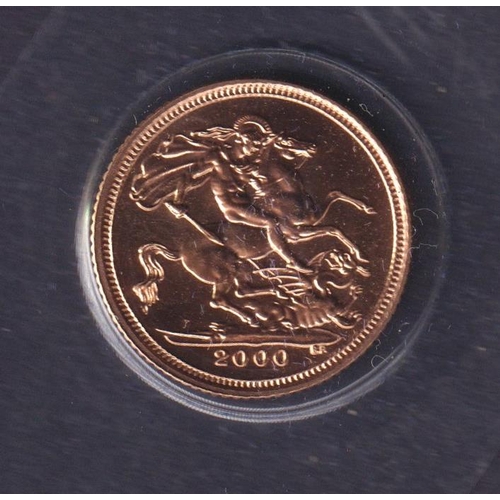 199 - UK 2000 gold half Sovereign, in good condition