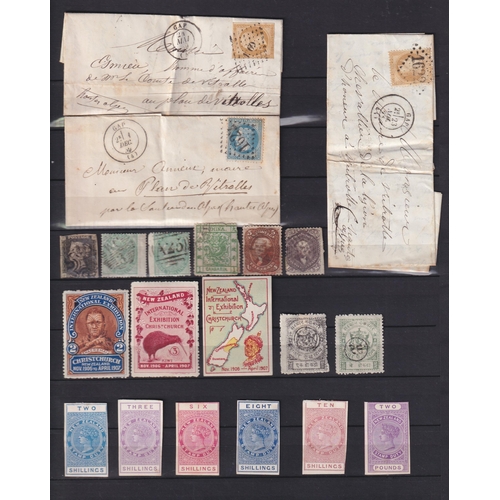 423 - A mint and used World stamp collection in x6 albums and loose all periods, noted GB 1840 1d black us... 