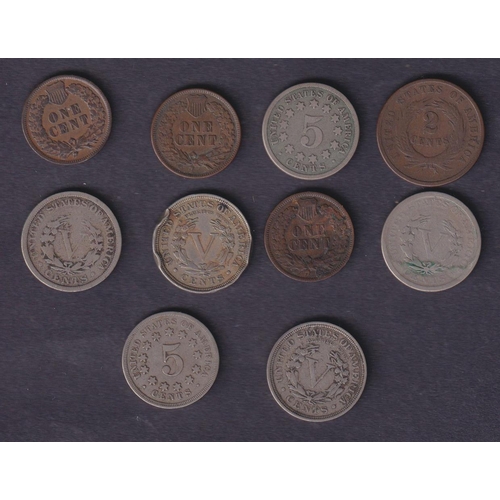 17 - A collection of early U.S.A. Small denomination coins from 1857 to 1936 in paper 2x2s, comprising sm... 