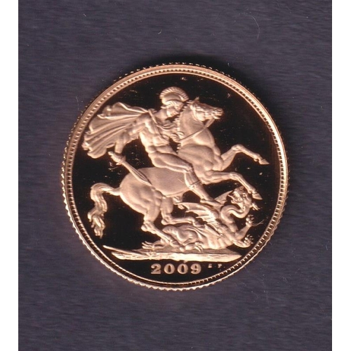 209 - UK 2009 gold Proof full Sovereign, boxed with CoA