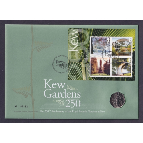211 - UK 2009Kew Gardens 50p RM PNC coin cover, in good condition