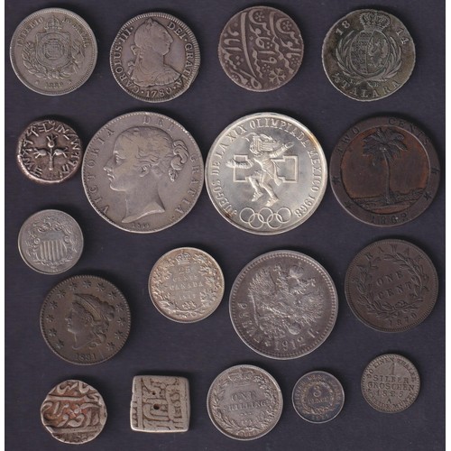 138 - An accumulation of x80+ World mainly 19th & 20th Century coins, including copper and silver coins, n... 