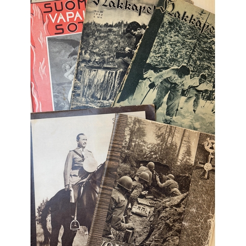 1119 - A selection of 5 WWII period magazines from Finland (content incl the Winter War etc), also 1951 (ho... 