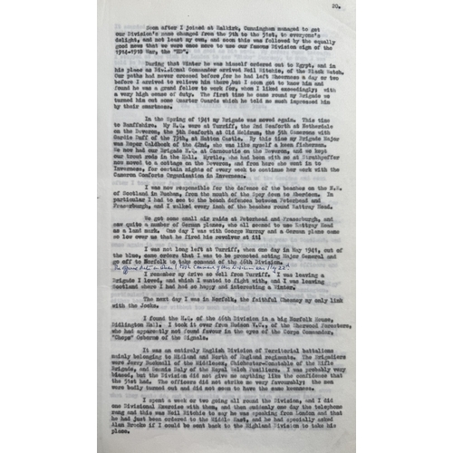 1121 - Major-General Douglas Wimberley – Scottish Soldier, Volume II (Privately Bound Manuscript). A remark... 