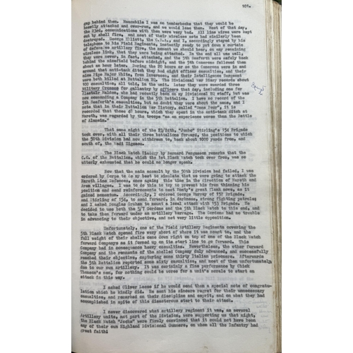 1121 - Major-General Douglas Wimberley – Scottish Soldier, Volume II (Privately Bound Manuscript). A remark... 