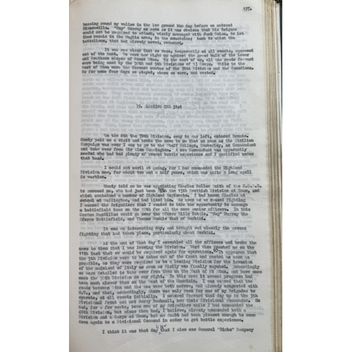 1121 - Major-General Douglas Wimberley – Scottish Soldier, Volume II (Privately Bound Manuscript). A remark... 
