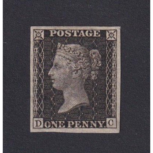1258 - 1865 Royal Reprint 1d pl.66 in black DC with 4 large margins mint with inverted wmk (as is the norm ... 