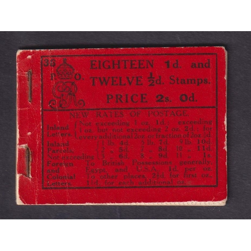 1301 - 1915 Royal Cypher 2/- booklet edition 36 unexploded, faint toning and a few peripheral cover faults,... 