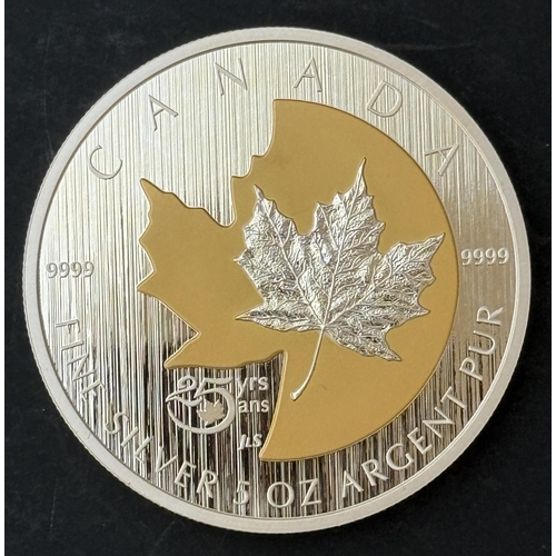 160 - Canada 2013 25th Anniversary of the Silver Maple Leaf, $50 Silver Proof coin, struck in 99.99% fine ... 