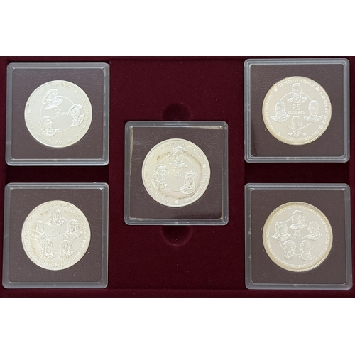 198 - Cayman Islands 1980 The Silver Kings Ten-Coin Collection, comprising of ten $25 Silver coins, total ... 