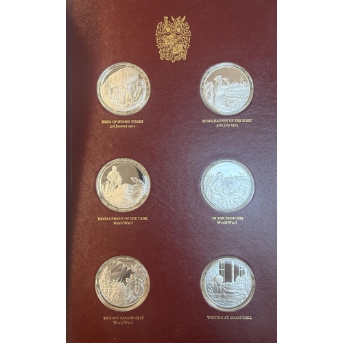 389 - The Churchill Centenary Medals, a set of 24 sterling Silver Proof medallions minted by John Pinches ... 