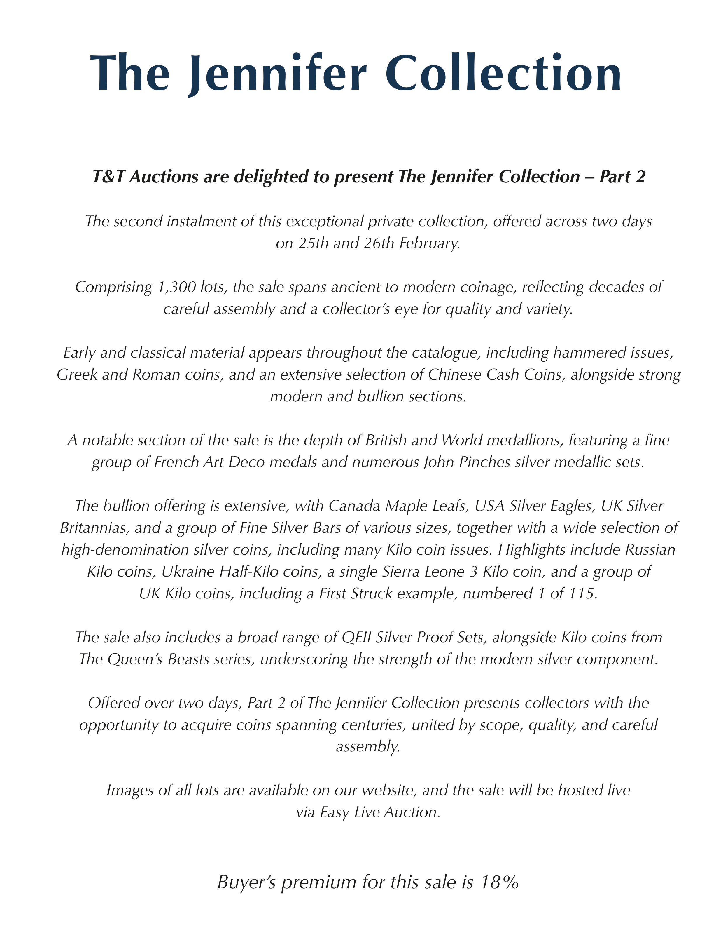 T&T Auctions are delighted to present The Jennifer Collection – Part 2 ...