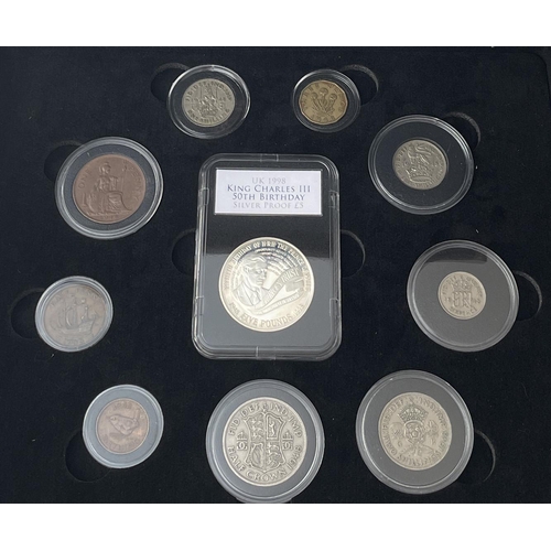 118 - The King Charles III Birthday coin collection, comprising of 1948 circulated coin set to 2/6- and 19... 