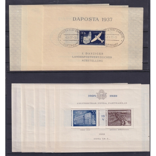 504 - World accumulation of mini sheets (mostly mint) on cards in packet with a good range of countries re... 