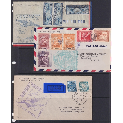 578 - Collection of (mostly) transatlantic First Flights written up on pages in binder with a variety of r... 