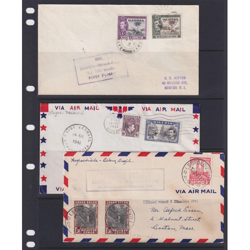 578 - Collection of (mostly) transatlantic First Flights written up on pages in binder with a variety of r... 