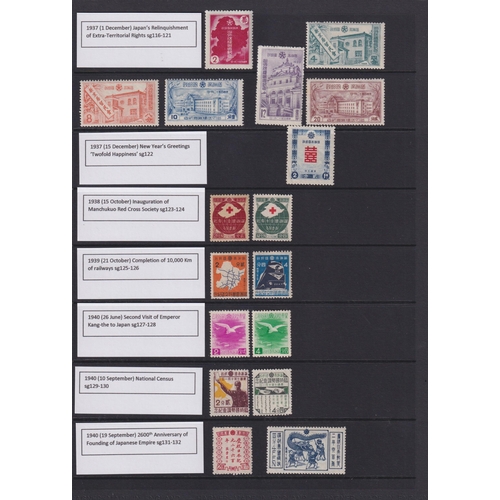 672 - Manchuko - Collection neatly presented on Hagners mint and used (with some unusual local o/pts), plu... 