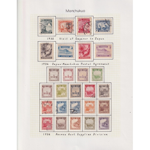 673 - Manchuko - Collection neatly presented on pages mostly used (with some mint), comprehensive coverage... 