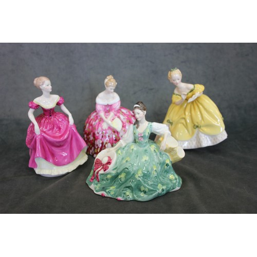 31 - A quantity of Royal Doulton and Coalport porcelain figures, including 