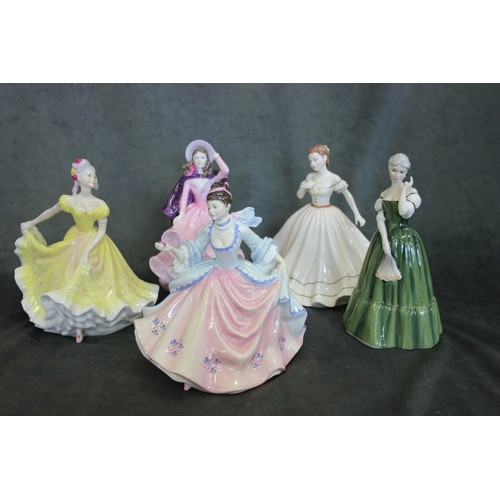 31 - A quantity of Royal Doulton and Coalport porcelain figures, including 