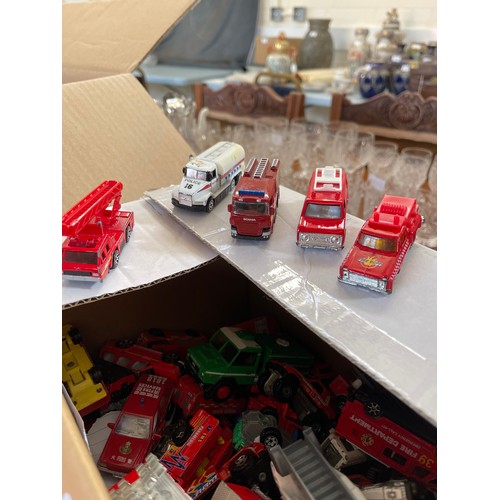 114 - A quantity of Realtoy, Matchbox, Whizz Wheels and other small diecast and plastic toy fire, rescue a... 