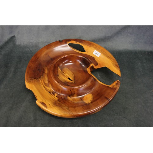 230 - A modern yew wood bowl, initialled verso, G.S., 40cm in diameter.