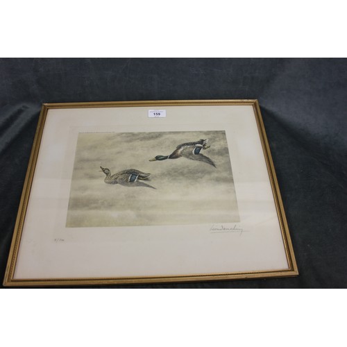 234 - After Leon Danching - Mallard ducks in flight, limited edition etching No.17/500, 26cm x 35cm.