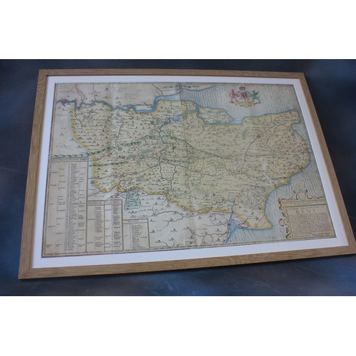 249 - A Philip Symondson map of Kent, circa 1596, published, printed, and sold by Peter Stent, and later p... 