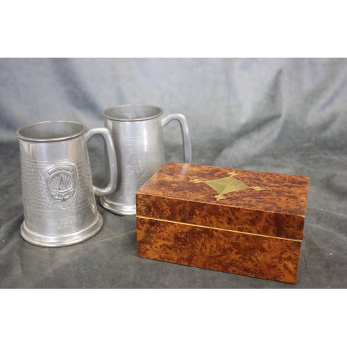 28 - Two 20th century pewter tankards, 