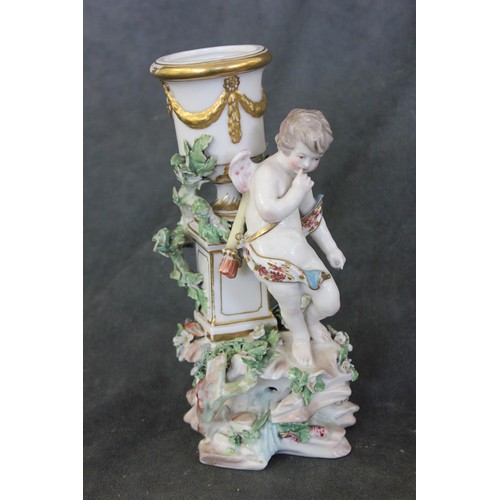 70 - A Derby porcelain figure emblematic of discretion, c. 1770, on pad base, patch marks, 21cm high, ex ... 