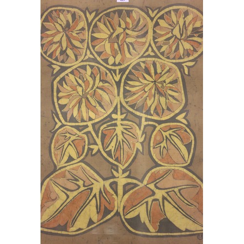 223 - Sheila Cook of Maidstone (1933-2021)- Chrysanthemum, batik, initialled and dated 1987, 80cm x 61cm.