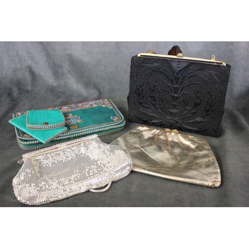 256 - Four lady's evening bags, various.