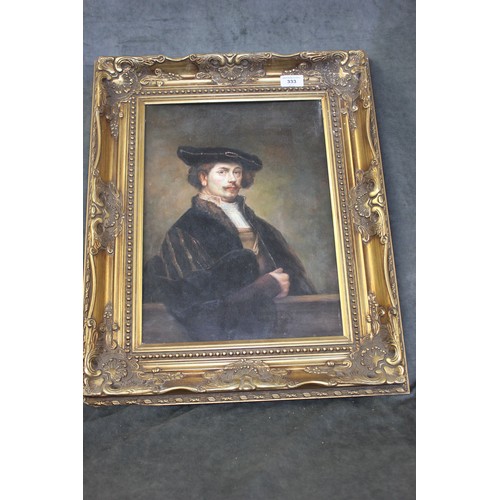 333 - Dutch school - half length portrait of gentleman in period costume, oil on wood panel, 39cm x 29cm.