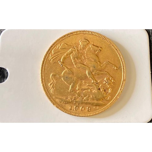 264 - An Edward VII 1908 full sovereign.