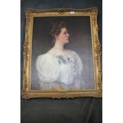 110 - Esther Lawton Coffin 1906 - portrait of Elizabeth L. Thomasson (1875-1927), oil on canvas, signed an... 