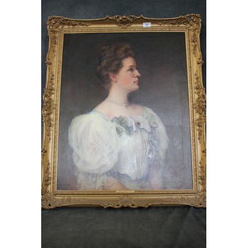 110 - Esther Lawton Coffin 1906 - portrait of Elizabeth L. Thomasson (1875-1927), oil on canvas, signed an... 