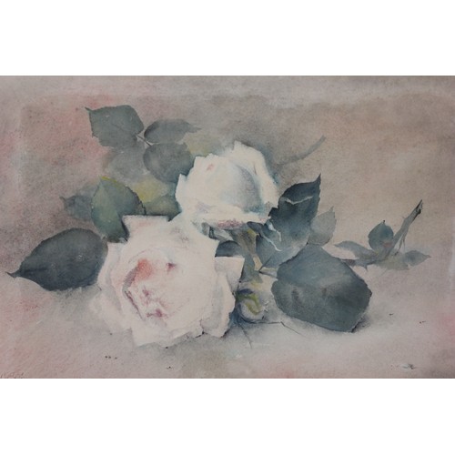 112 - Esther L. Coffin - three still life watercolours of flowers, 26cm x 43cm, 24cm x 53cm, and 36cm x 54... 