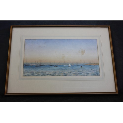 26 - W. Newman Sweet 98 - ships and other vessels near a harbour, watercolour, signed and dated, 20cm x 3... 