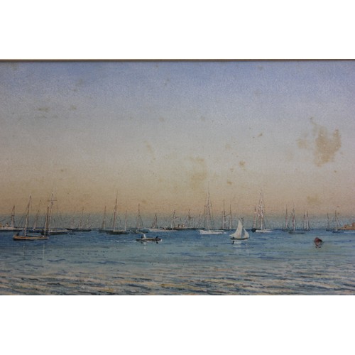 26 - W. Newman Sweet 98 - ships and other vessels near a harbour, watercolour, signed and dated, 20cm x 3... 